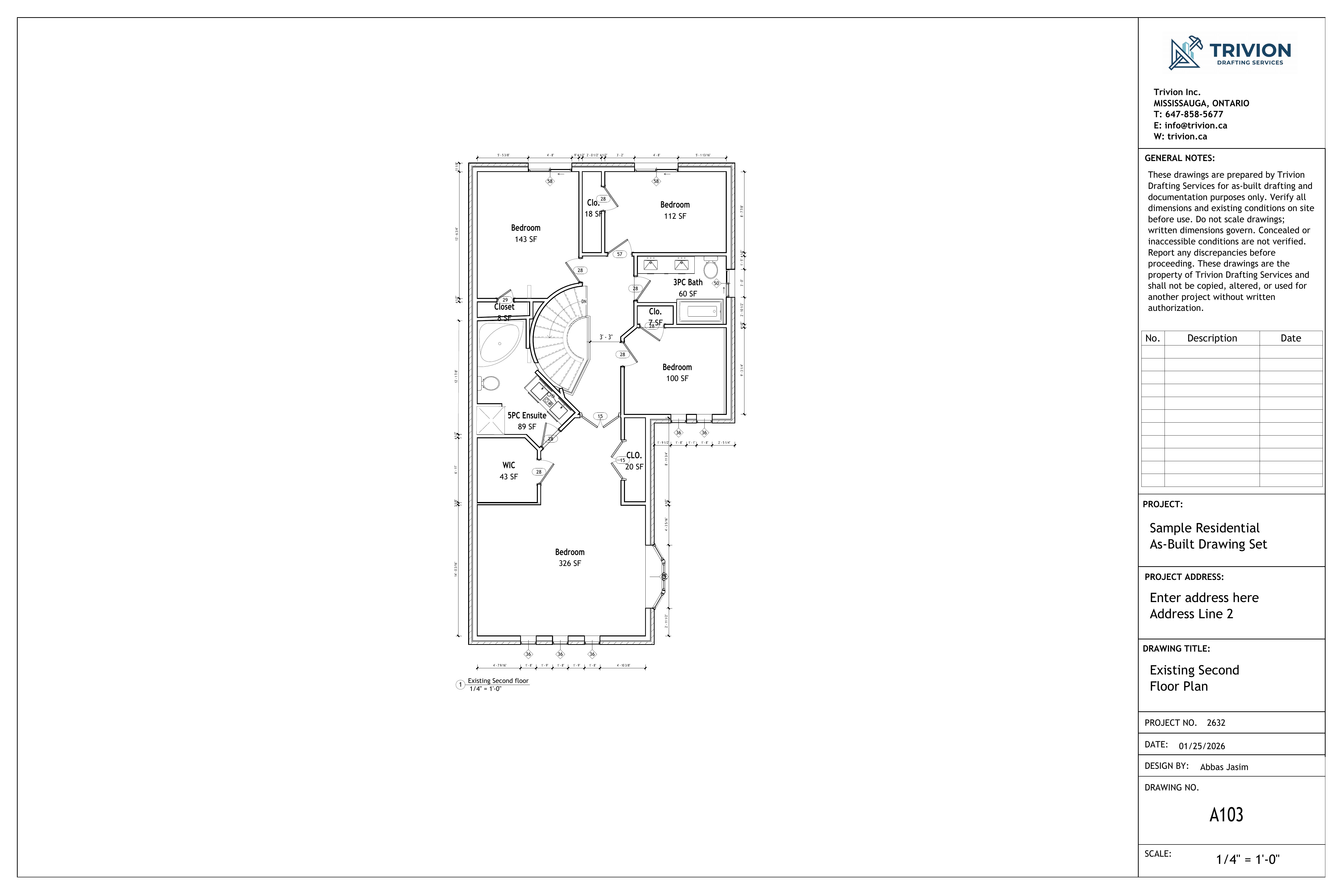 Existing second floor plan