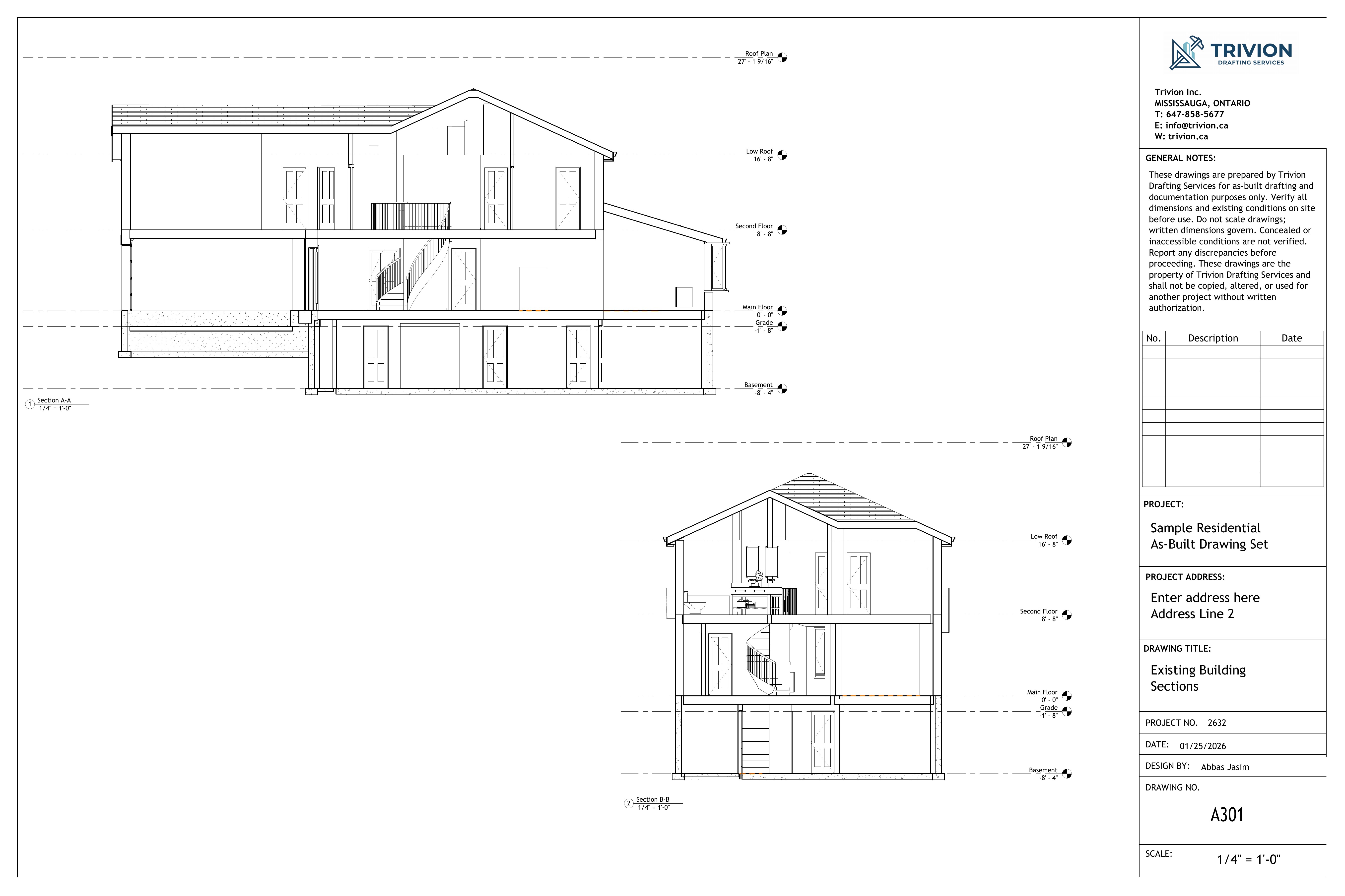 Existing building sections